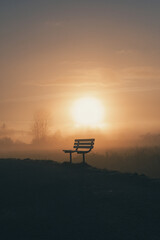 bench in the morning