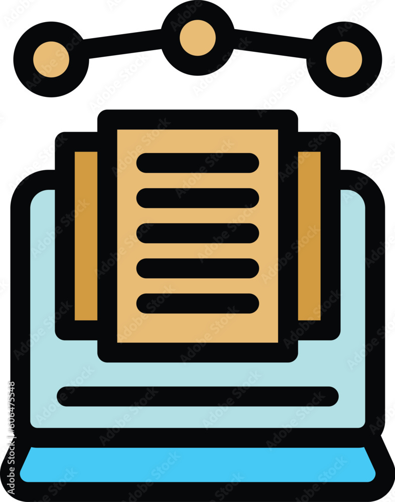 Poster computer file filter icon. outline computer file filter vector icon for web design isolated on white