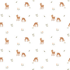 Simple and cute fawns, deers seamless pattern for kids. Creative kids texture for fabric, wrapping, textile, wallpaper, apparel etc. 