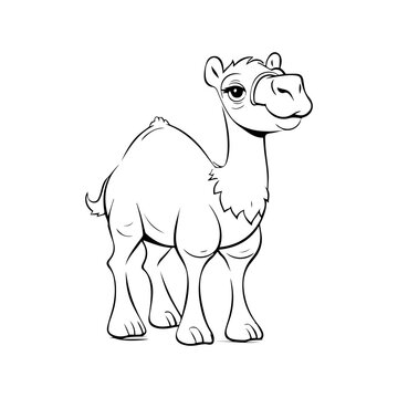 Camel Coloring Book Cartoon Ilustration