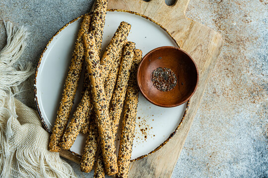 Bread sticks with seeds