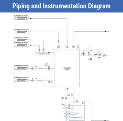 Vector Illustration for Piping and Instrumentation Diagram