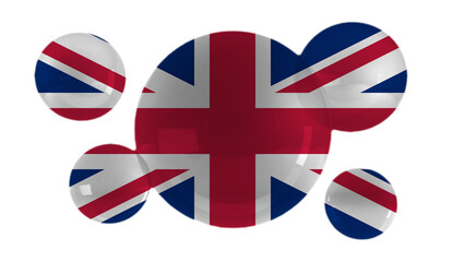 White background with bubble flag of England