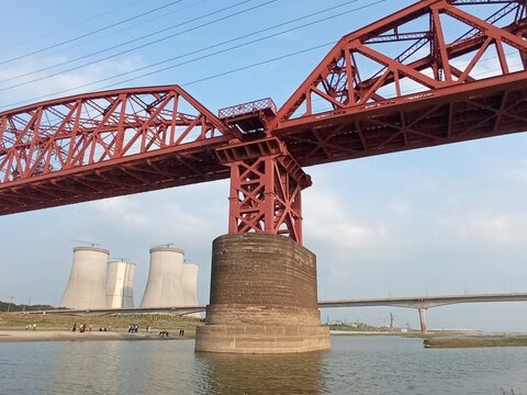 Hardinge bridge over the river, Ruppur Atomic energy 