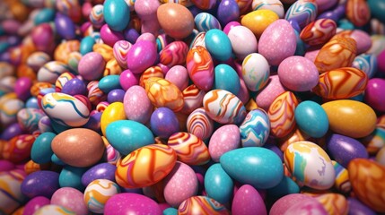 Fototapeta na wymiar Easter eggs background. AI generative.