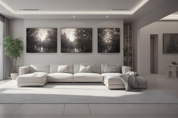 Beautiful interior design, concept, rooms. Generative AI