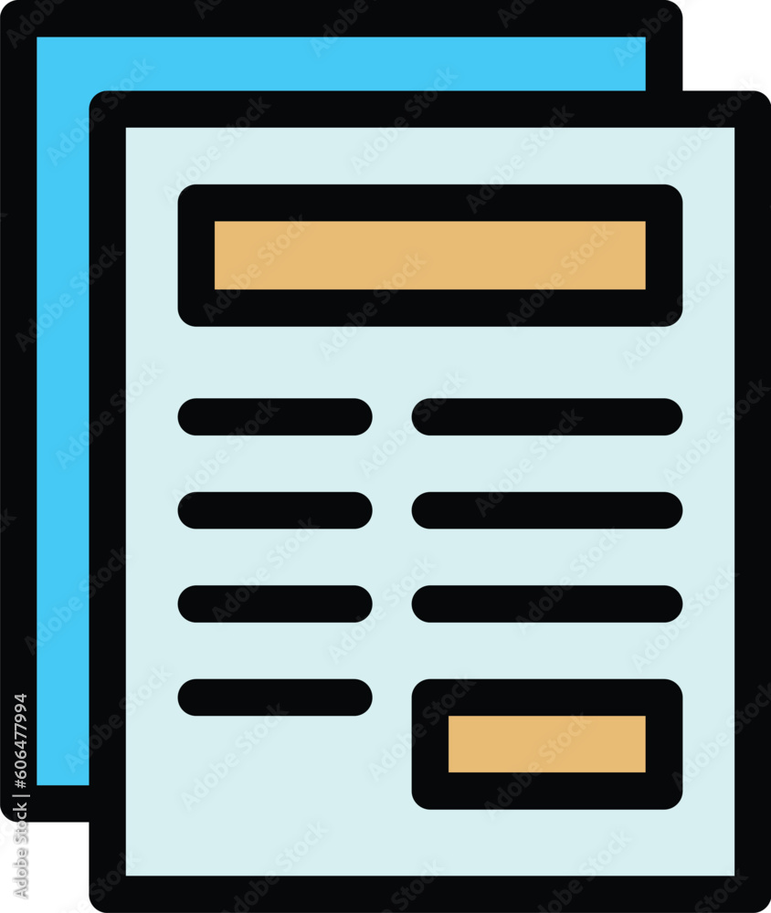 Poster file document icon. outline file document vector icon for web design isolated on white background co