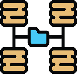 Filter server network icon. Outline Filter server network vector icon for web design isolated on white background color flat