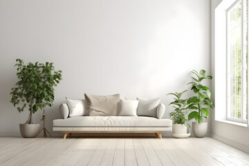 Sofa-Centric Living Room Interior: Embracing Comfort and Style with generative AI Technology