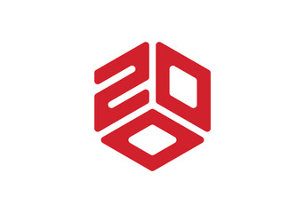 ZOO Initial Monogram Letter 200 Logo Design Vector Template z o o Cube Polygon Letter Logo Design - obrazy, fototapety, plakaty