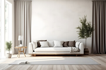 Sofa-Centric Living Room Interior: Embracing Comfort and Style with generative AI Technology