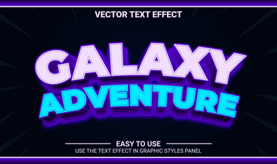 3d galaxy adventure editable text effect