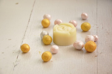 easter still life with eggs