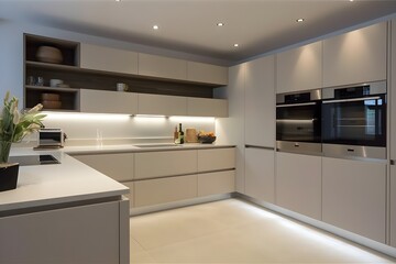 aesthetic modern kitchen. generative Ai