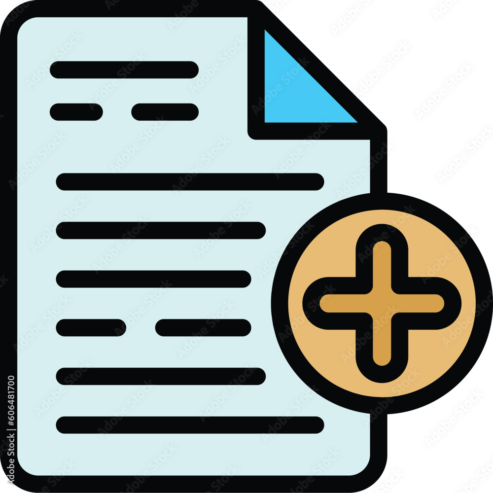 Poster filter search add file icon. outline filter search add file vector icon for web design isolated on w