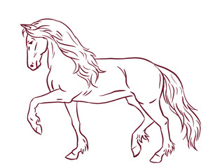 Obraz na płótnie Canvas horse silhouette isolated on white vector for card decoration illustration