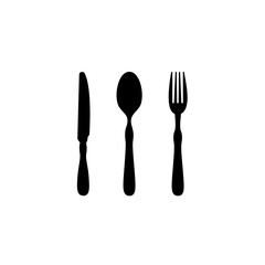 Knife fork spoon icon isolated on white background