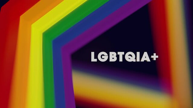 LGBTQIA pride month 3D colorful render background. 3D animation.