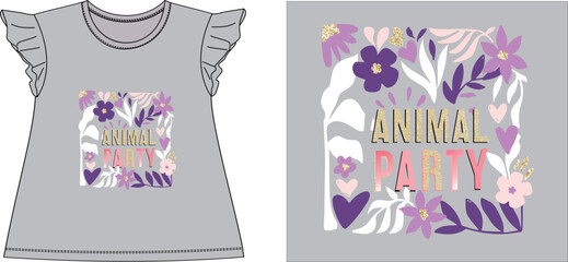 animal party t shirt graphic design vector illustration digital file