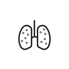 Body Cancer Lung Outline Icon