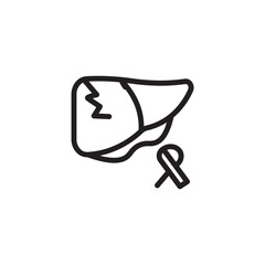 Cancer Fatty Liver Outline Icon