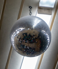 mirror ball in a nightclub