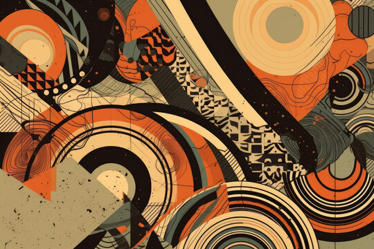 Ai generated illustration of abstract old school background