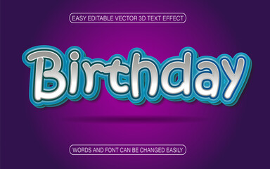 Birthday Text effect easy editable design