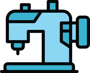Modern sewing machine icon. Outline Modern sewing machine vector icon for web design isolated on white background color flat