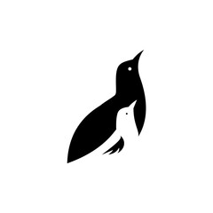 Two birds modern logo design line art illustration - obrazy, fototapety, plakaty
