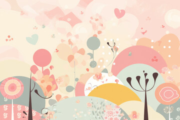 Ai generated illustration of abstract cute background