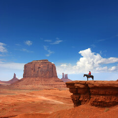 Monument Valley with Horseback rider / Utah - USA