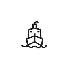 Obraz premium Boat Ocean Sea Outline Icon