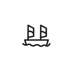 Boat Sailor Sea Outline Icon