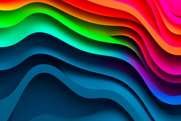 Obraz na płótnie Canvas Multicolored abstract background with wavy lines and curves of varying colors. Generative AI.