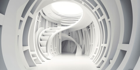 Ai generated illustration of abstract white architecture