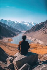 Fototapeta na wymiar Wanderlust Daydream Software Engineer Envisioning a Dream Trip to Ladakh with High-Quality and Aesthetic Vibes generative ai