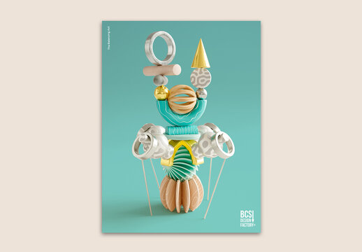 Mobile Design Layout Concepts with 3D Graphic