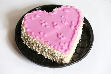 Mother's Day or birthday, message of love forever. Romantic cake for two