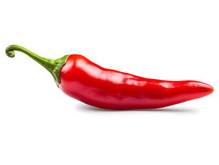 Red hot chili pepper isolated on transparent and white background, png