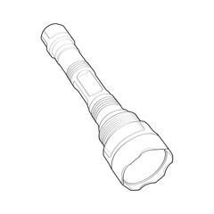 Flashlight Line Art, Unique Image Collection for Coloring Books
