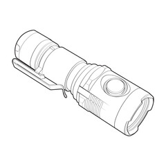 Flashlight Line Art, Unique Image Collection for Coloring Books