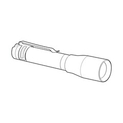 Flashlight Line Art, Unique Image Collection for Coloring Books