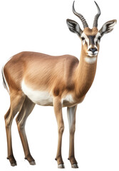 Antelope isolated on a transparent or white background as PNG, generative AI animal - obrazy, fototapety, plakaty