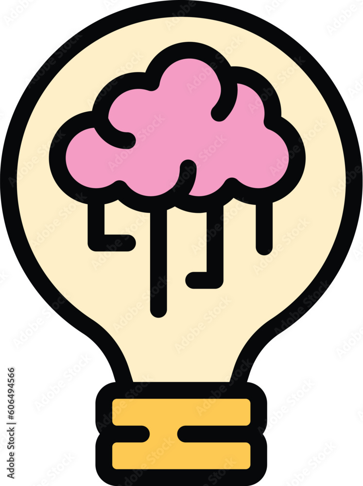 Poster brainstorming bulb icon. outline brainstorming bulb vector icon for web design isolated on white bac