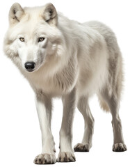 Arctic wolf isolated on a white or transparent background as PNG, generative AI animal