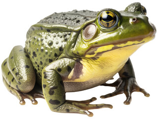 American bullfrog isolated on a white background as transparent PNG, generative AI animal - obrazy, fototapety, plakaty