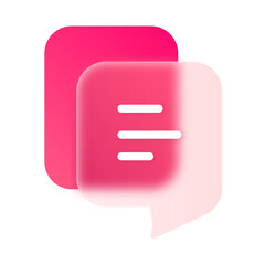 Chat Text Glassmorphism UI Icon Sign and Symbol Design Illustrator Png Svg 