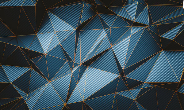  background in carbon fibre and gold triangles