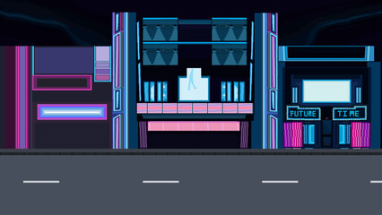 Game pixel night Japanese city background
